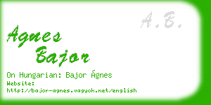 agnes bajor business card